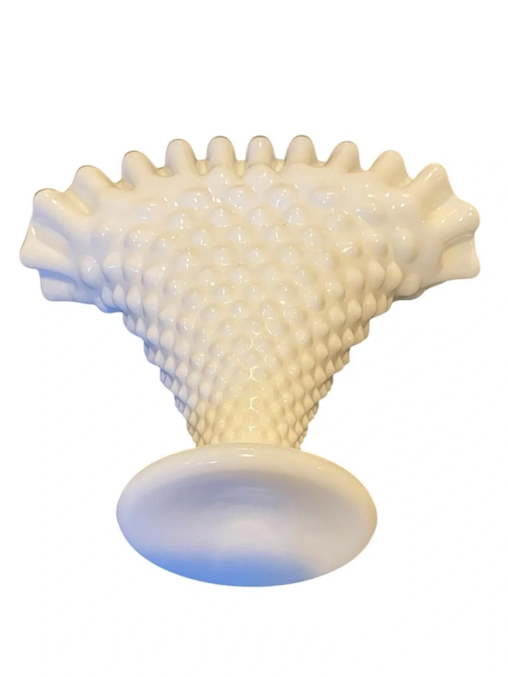 FENTON MILK GLASS FAN VASE